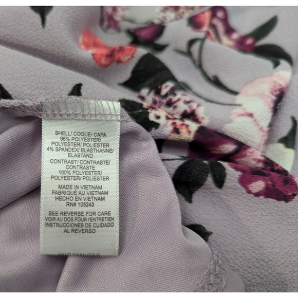 Studio B by Bobeau sz M Wrap Dress purple floral Midi to Maxi ties lined ss 3139 - Picture 6 of 6